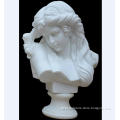 Decorative Full Hand Carved Roman Style lady White Marble Bust Statue